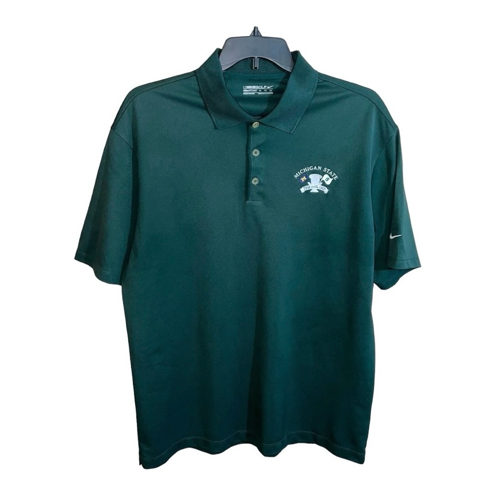Nike Shirt Men’s Size XL Green Fit Dry Golf Polo Shirt AAEL Cup Michigan State